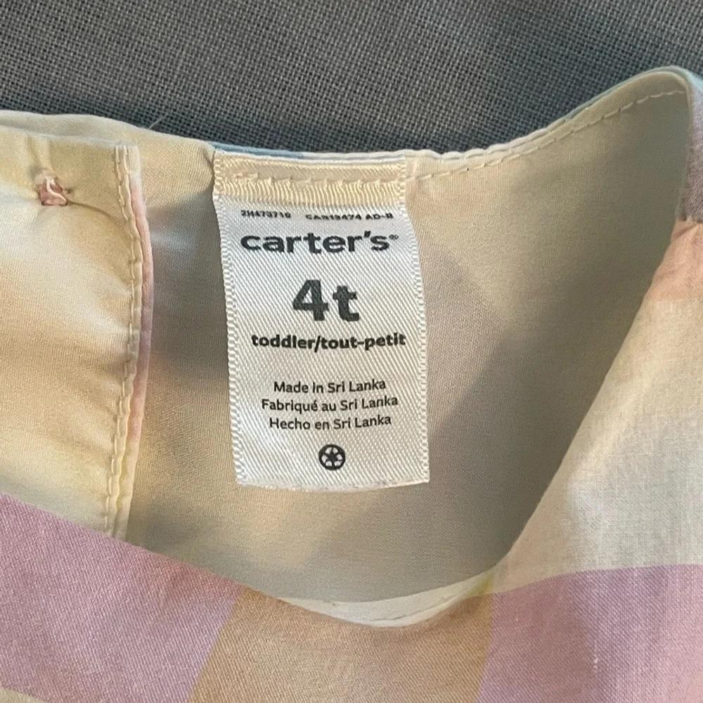 Girls Carters Pastel Plaid Party Dress 4 Toddler